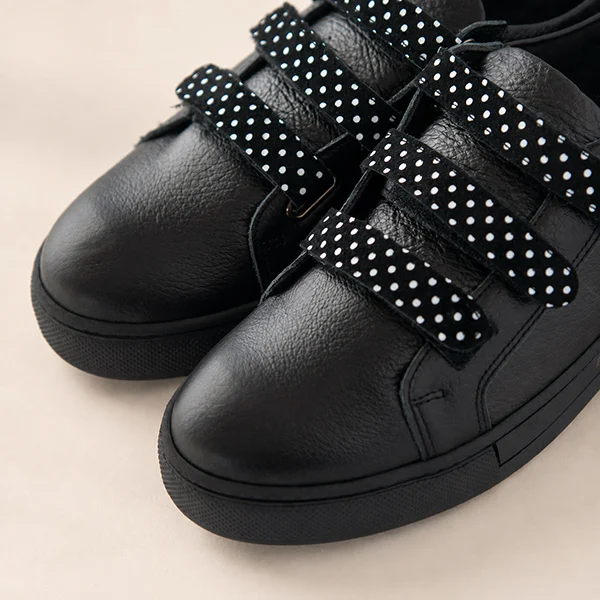 Γυναικεία Δερμάτινα Sneakers Black-Dots Scratch