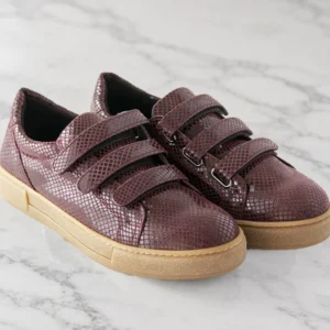 Γυναικεία Δερμάτινα Sneakers Bordeaux-Snake
