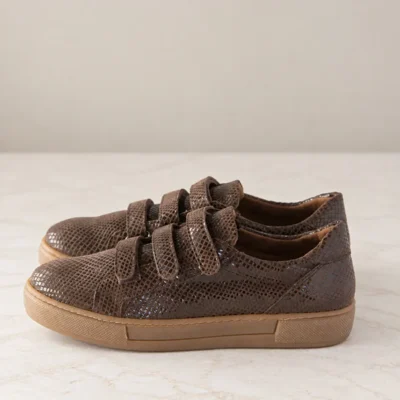 Γυναικεία Δερμάτινα Sneakers Brown-Snake
