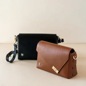 Γυναικεία Δερμάτινη Τσάντα Asymmetric-Clasp