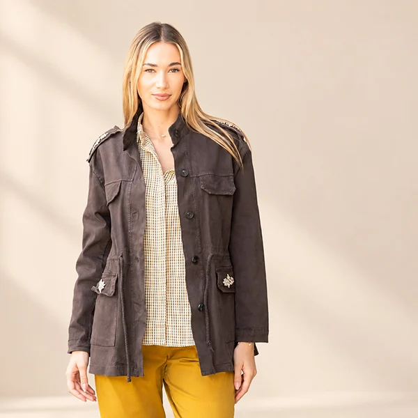 Oversized Jacket με Strass