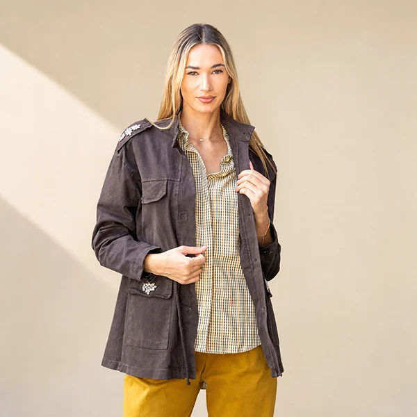 Oversized Jacket με Strass