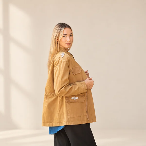 Oversized Jacket με Strass