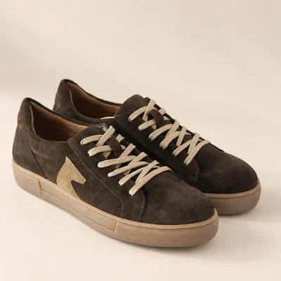 Γυναικεία Δερμάτινα Sneakers Coffee - Suede