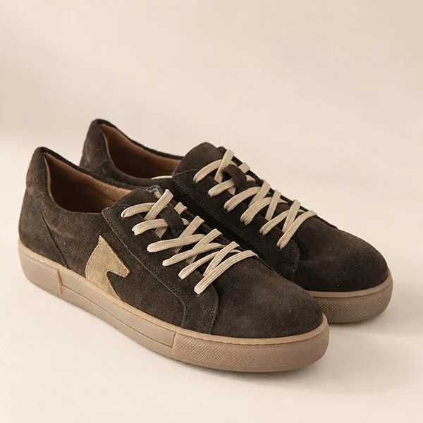 Γυναικεία Δερμάτινα Sneakers Coffee - Suede