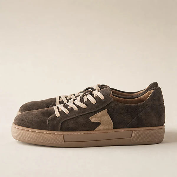 Γυναικεία Δερμάτινα Sneakers Coffee - Suede