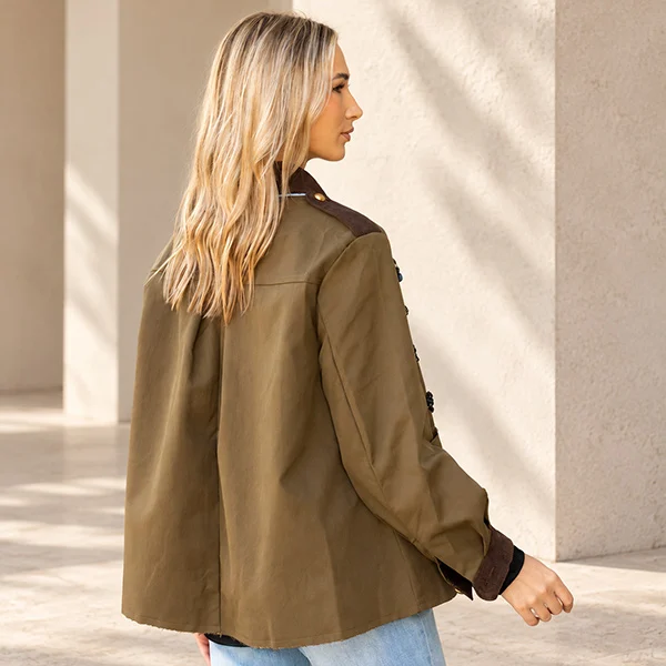 Jacket Λαδί με Διακοσμητικές Λεπτομέρειες