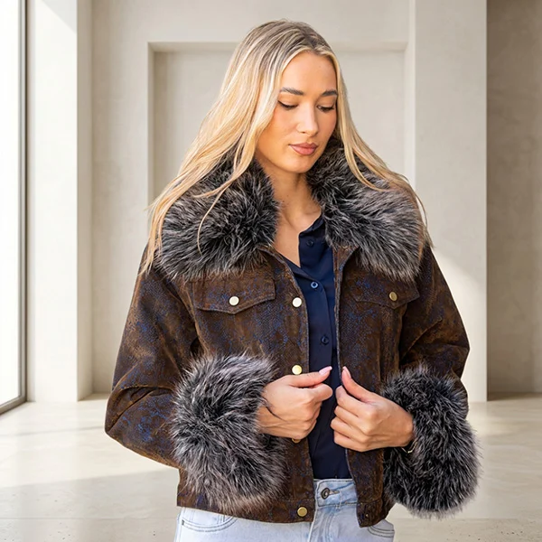 Jacket Snake με Αποσπώμενη Γούνα
